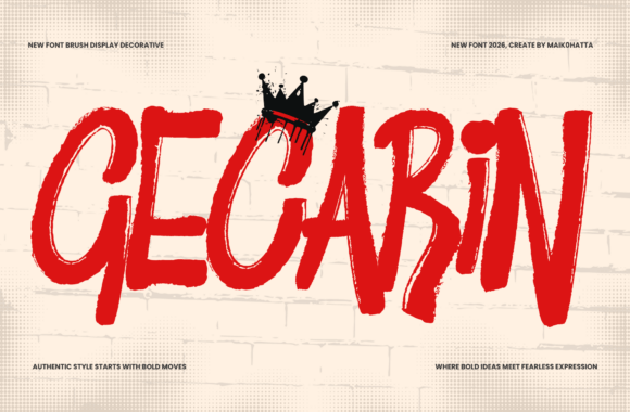 Meet Gecarin: Your Bold Brush Display Font